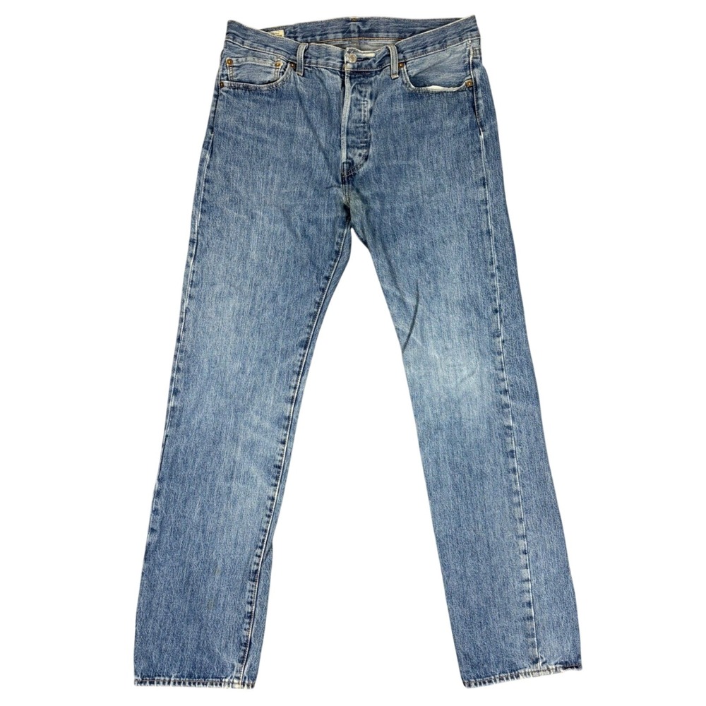 Levi's Jeans Mens 34x34 Blue 501‎ Original Fit Straight Leg Button Fly Denim